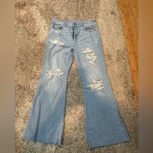American eagle 12 distressed flare jeans